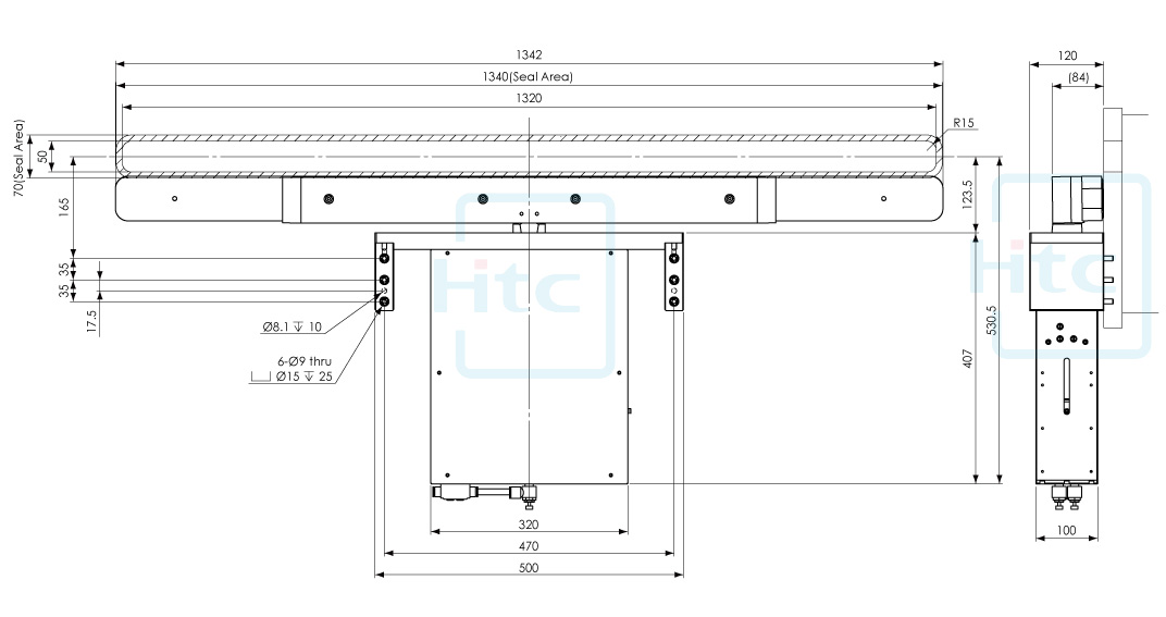 L-motion Large Rectangular Doors slit valves-Dimension