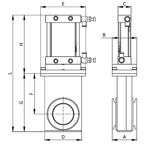 KF高真空快速关闭式闸阀 - 气动、锥形闸板