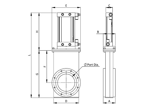 ISO高真空快速关闭式闸阀 - 气动、锥形闸板