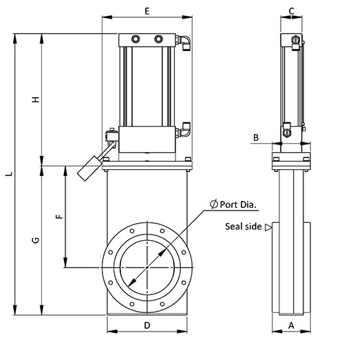ISO高真空快速关闭式闸阀 - 气动LOTO、锥形闸板
