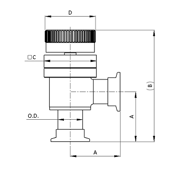 KF HV Stainless steel angle valve-manual